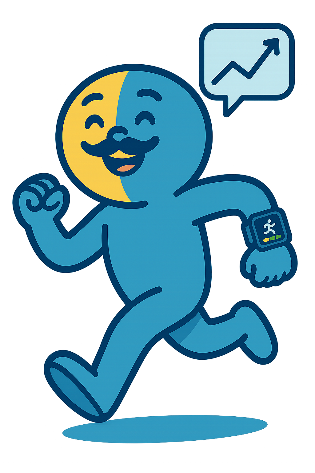 Running Character with Smartwatch